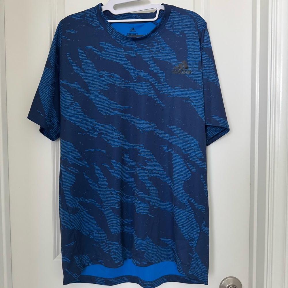 Adidas Men's Blue and Black Tee